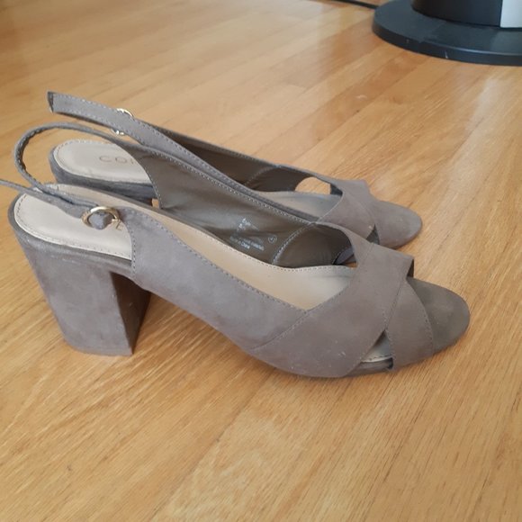 Beige Suede Heels - Picture 2 of 9